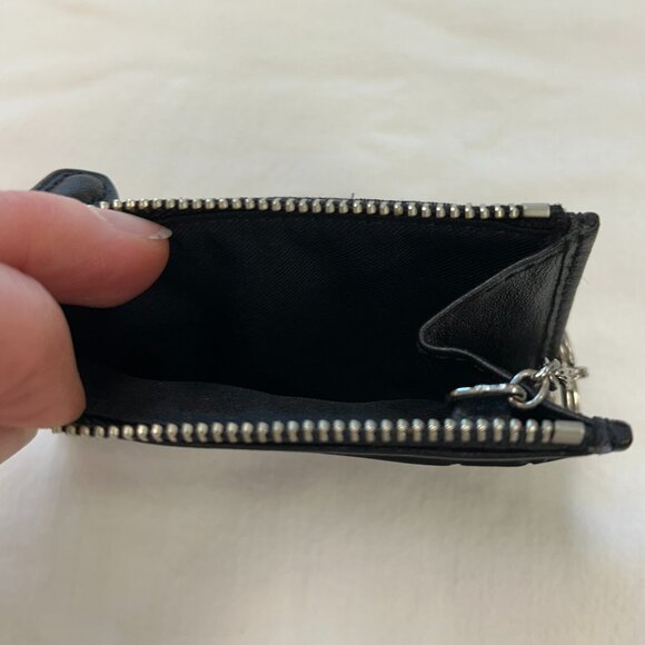 COACH Mini Skinny ID Card Holder / Keychain Black Signature Canvas - Picture 5 of 5